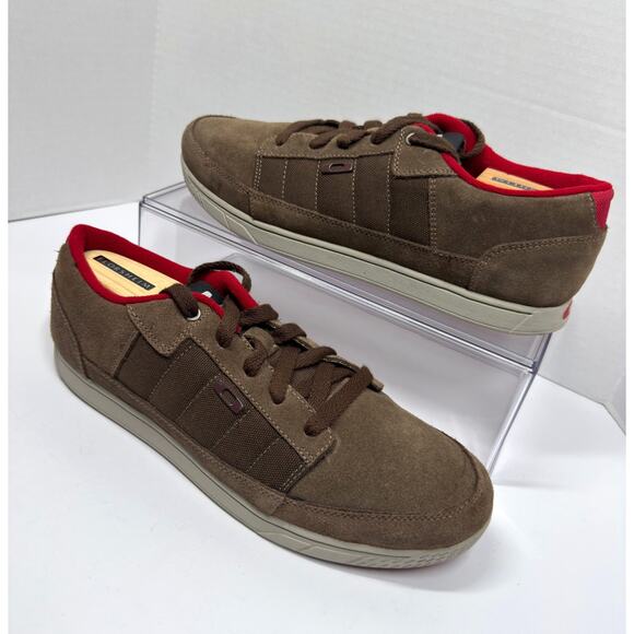 Y2K Oakley Sneakers Chunky Skateboarding Casual Icon Brown Suede Shoes Mens 12 - Picture 5 of 13
